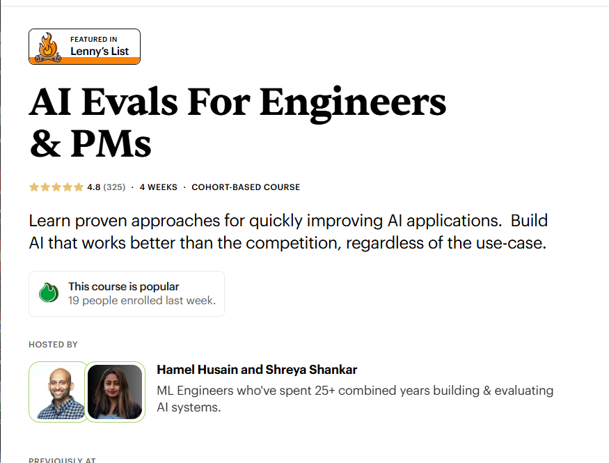 Hamel Husain and Shreya Shankar – AI Evals For Engineers & PMs