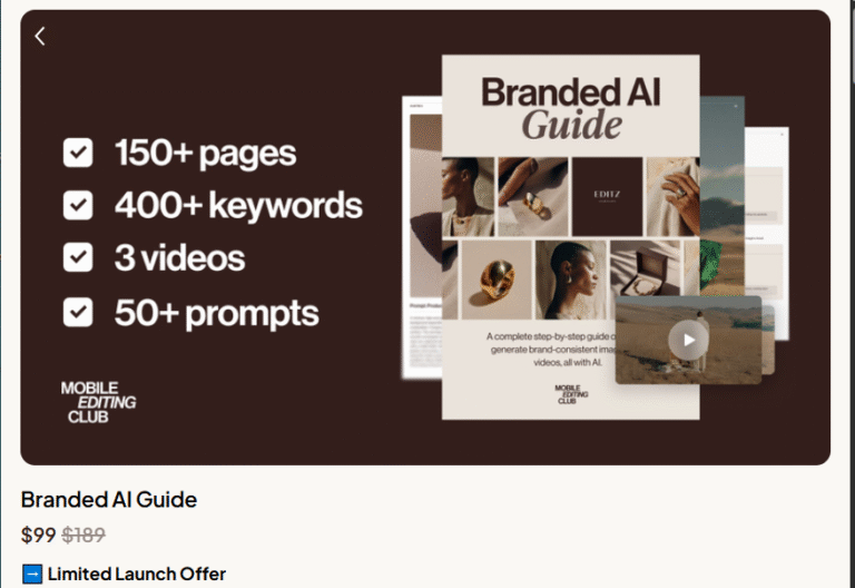 Mobile Editing Club – Branded AI